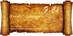 Fonó Csongor névjegykártya